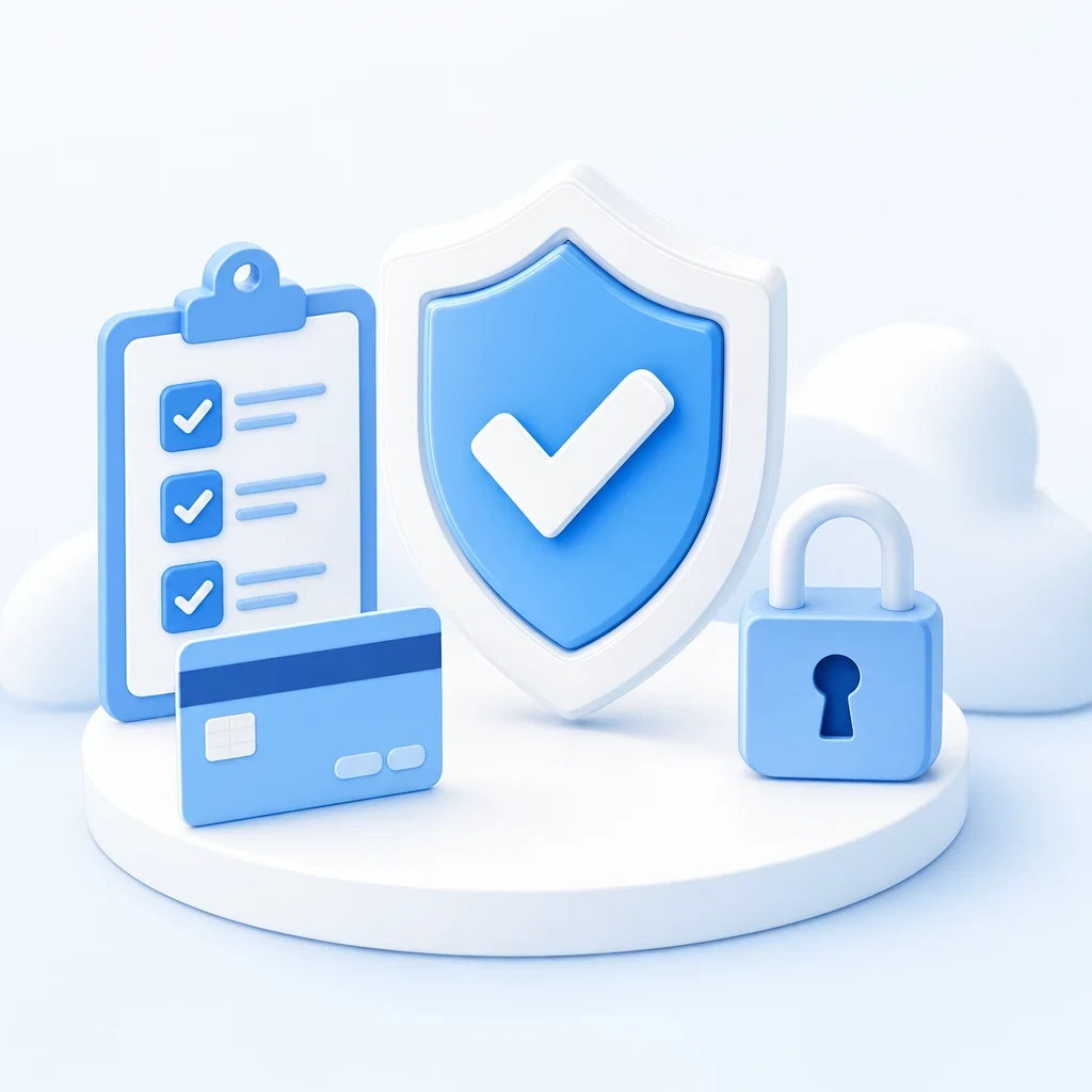 대구 급전 업체 등록 여부와 안전 확인 항목을 나타낸 방패 점검 그림